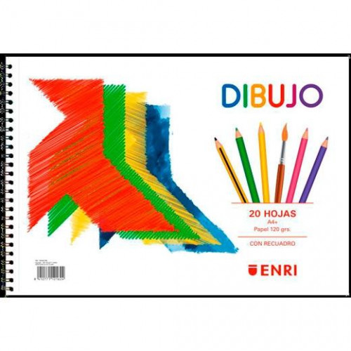 Oxford Bloc dibujo escolar multitaladro 2 t/ blanda espiral 20h 130 gr a4+  liso blanco 